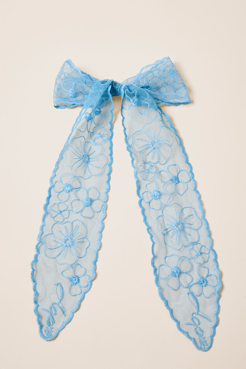 Mindy Floral Mesh Bow Hair Barrette