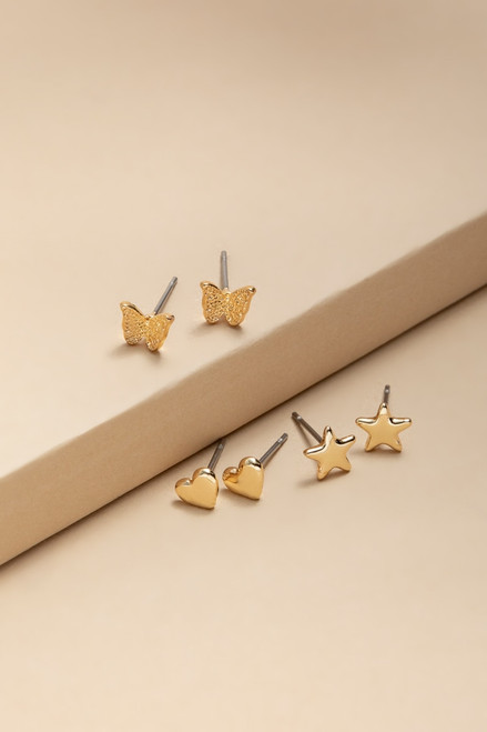 Daphne Gold Stud Earring Set