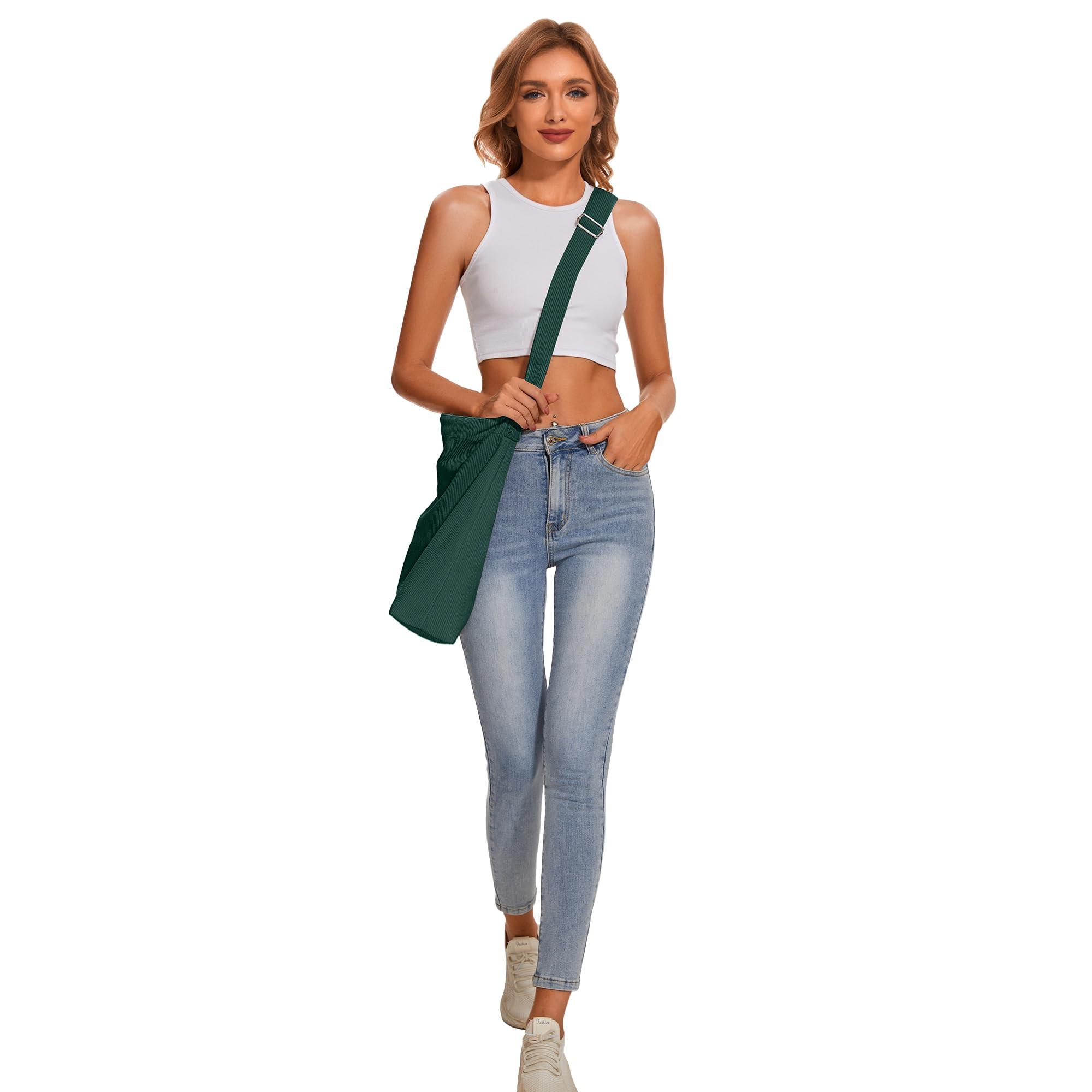 Only-bags.store Kordtasche Umhängetasche mit Reißverschluss Wasserdichter Shopper Große Kord-Umhängetasche