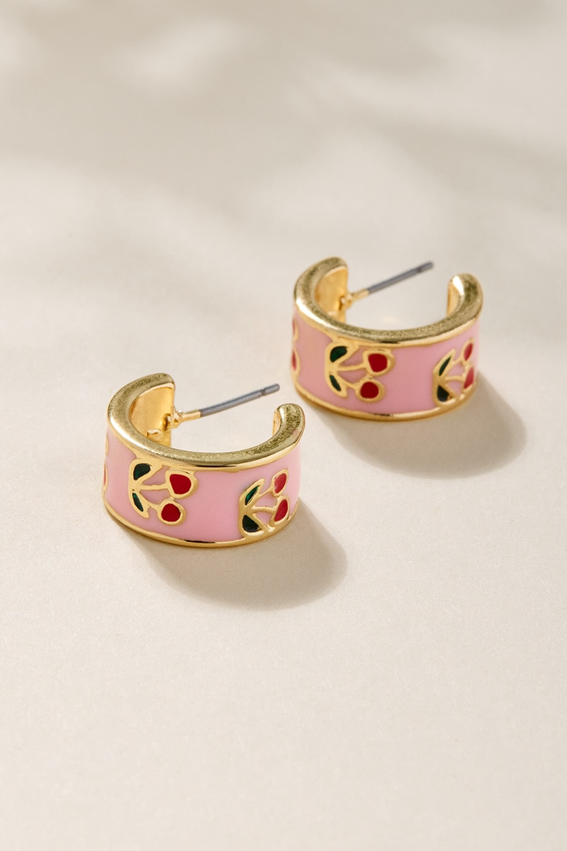 Casey Cherry Hoop Earrings