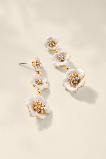 Nicky Enamel Flower Drop Earrings