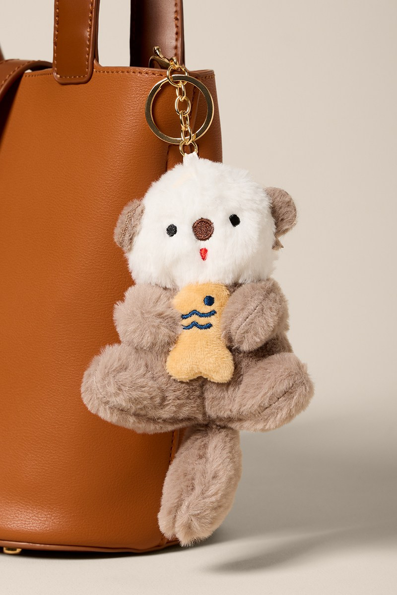 Otter With Fish Bag Charm