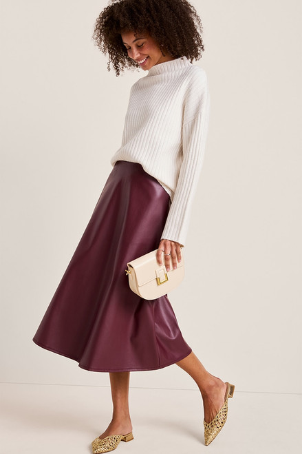 Charlotte Faux Leather Midi Skirt