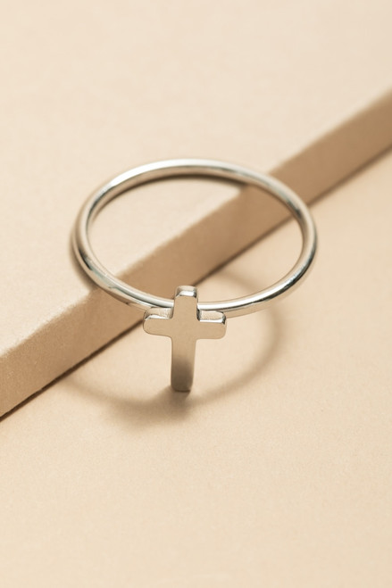Peggy Stainless Steel Cross Ring