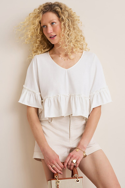 Elaine Ruffle Dolman Tee