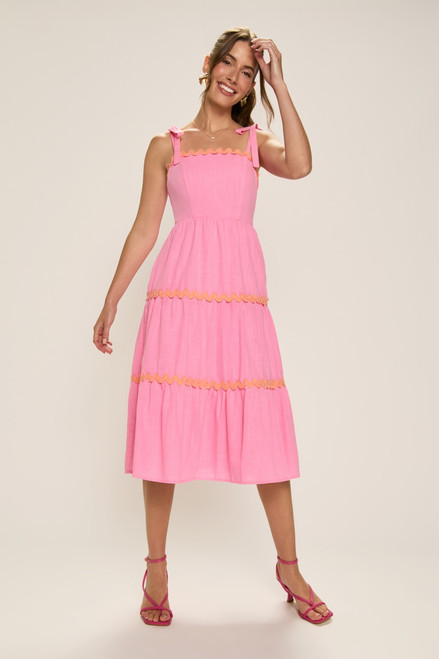 Holly Ric Rac Trim Midi Dress