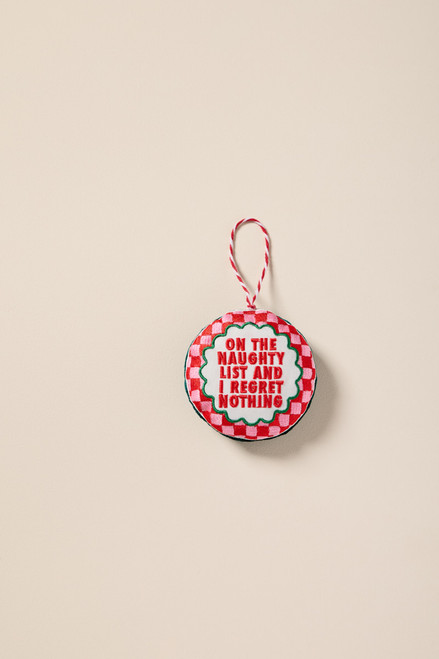 On The Naughty List Crochet Ornament
