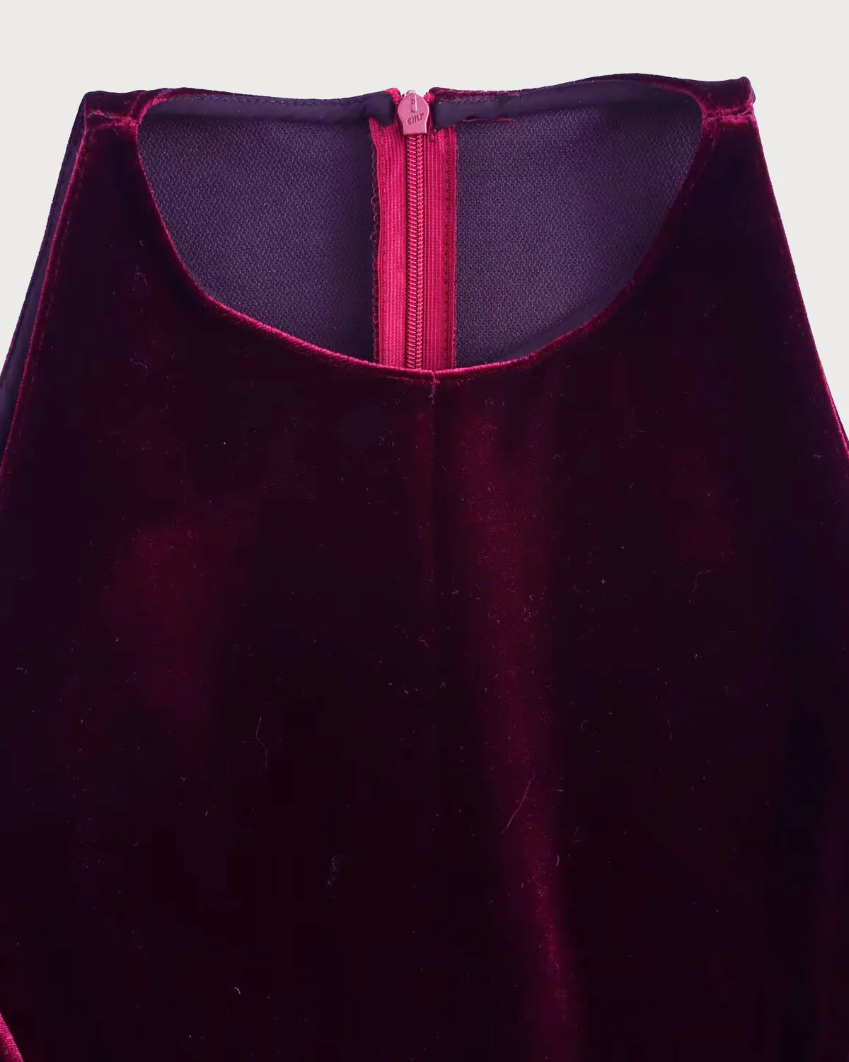 Wine Red Velour Sleeveless Mini Dress