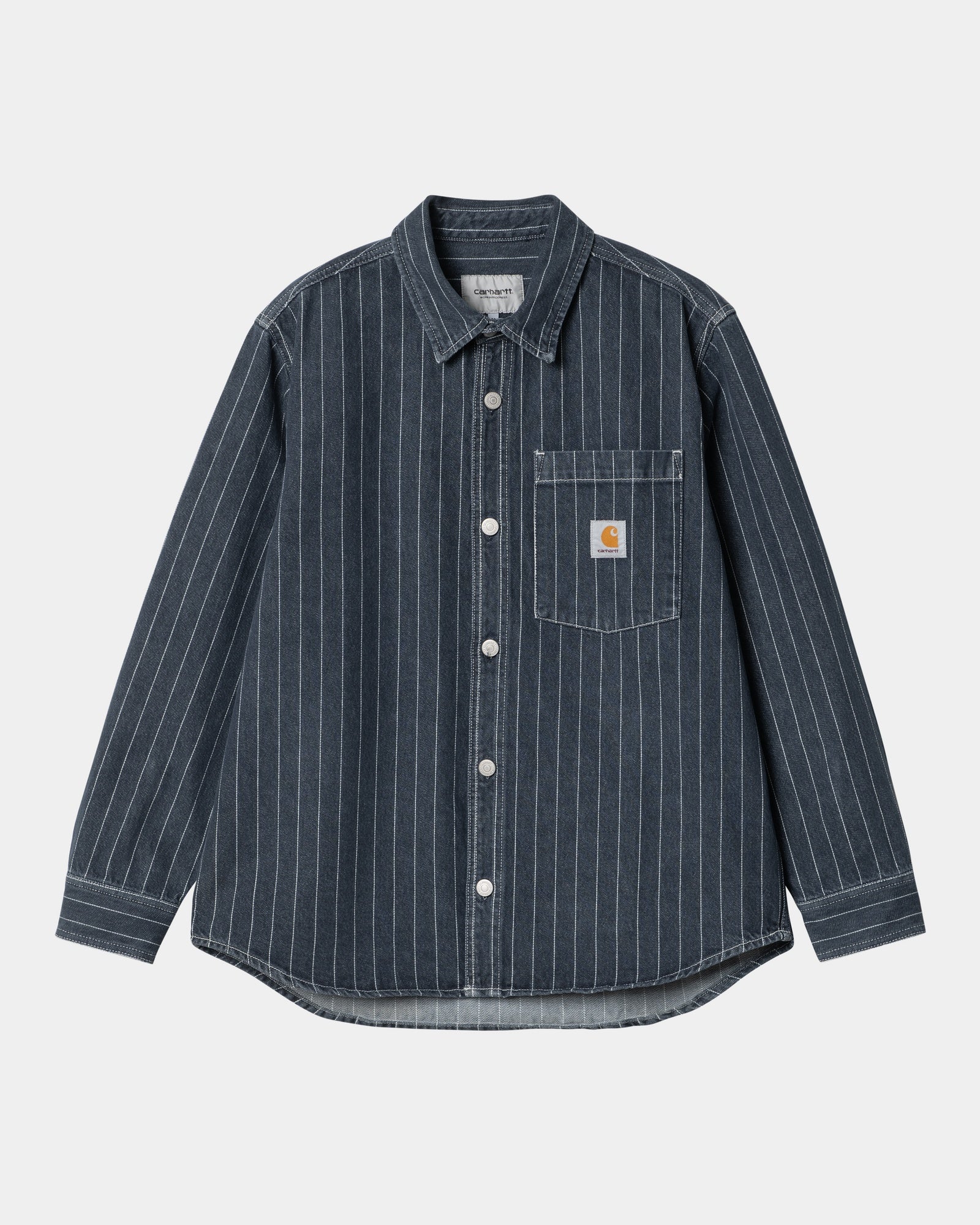Final inventoryOrlean Stripe Shirt Jacket | Blue / White (stone washed)