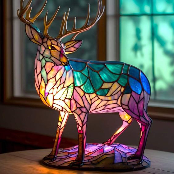 Animal Stained Glass Table Lamp