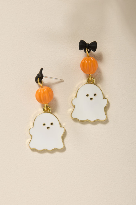 Ghost Pumpkin Drop Earrings