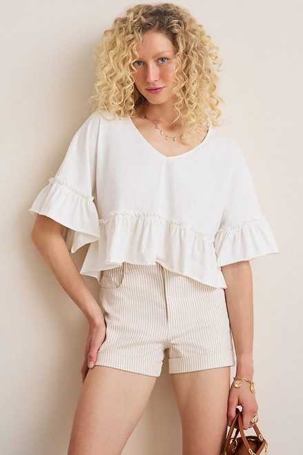 Hope Striped Denim Shorts