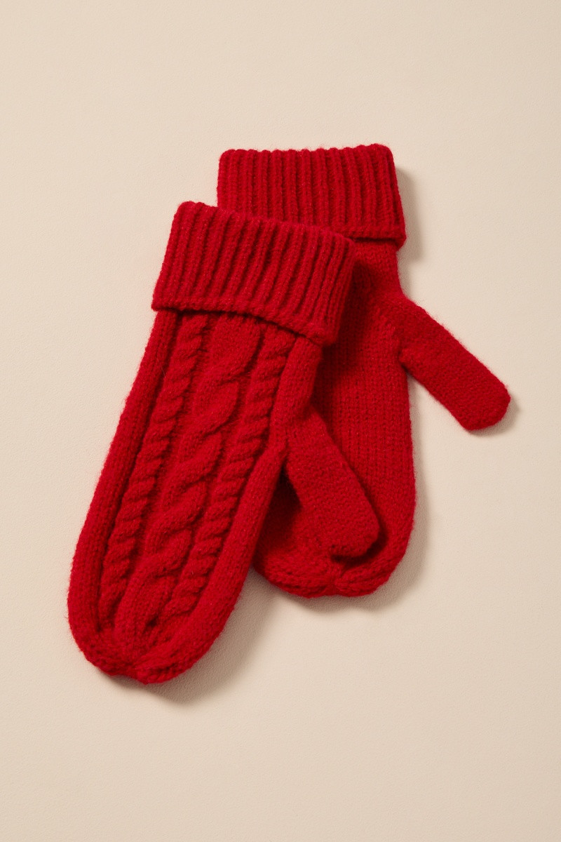 Jill Cable Knit Mittens