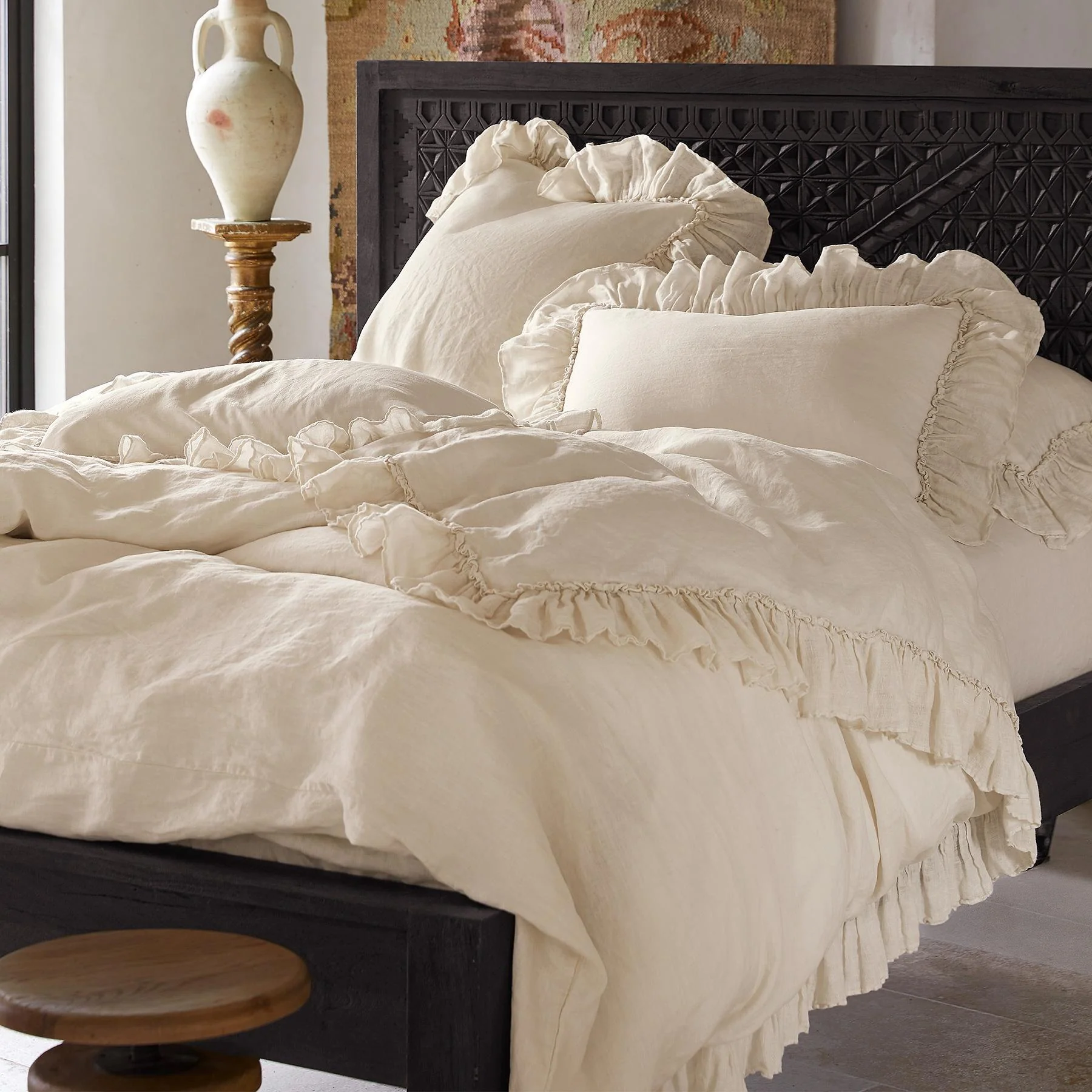 Gossamer Linen Ruffle Bedskirt