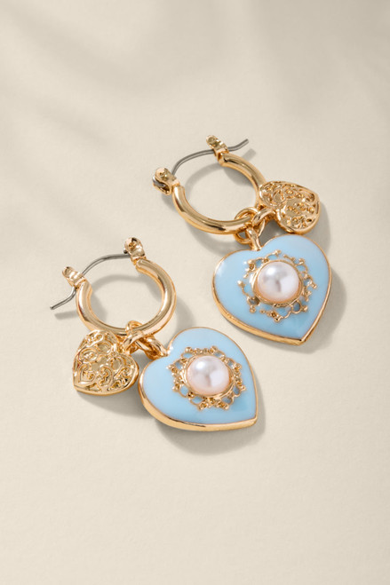 Marissa Heart Cluster Drop Earrings