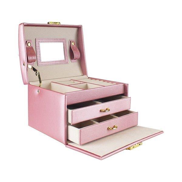 eStore Schmuckschatulle, Kunstleder - Rosa