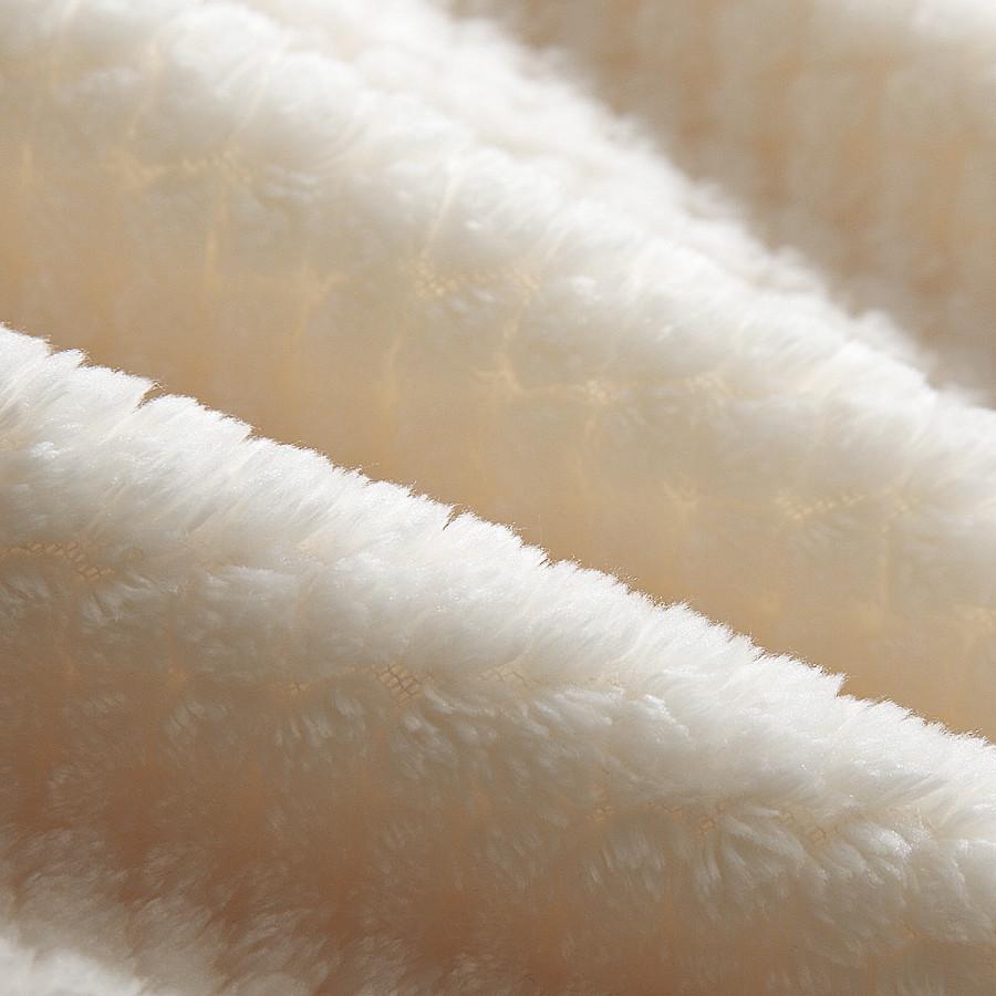Chic Home Dijon Faux Fur Micromink Waffle Textured Throw Blanket Beige
