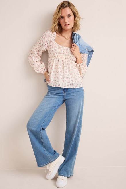 Julie Floral Bow Back Blouse