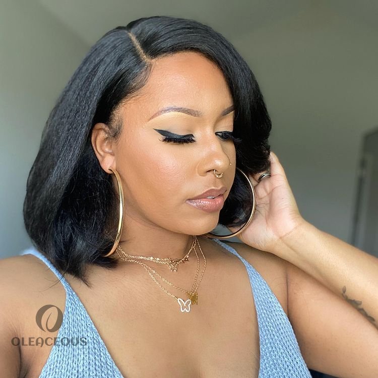 🔥Celebrity Style Short Cut Side Part Closure Bob Wig