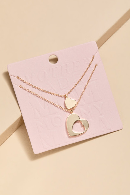 Mom Heart Pendant Necklace Set