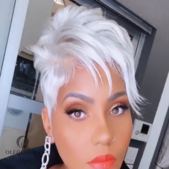 Short wave Bob Pixie cut non- pre- hair wig with bangs