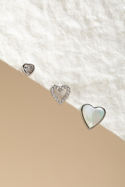 Angela Mixed Heart Earring Set