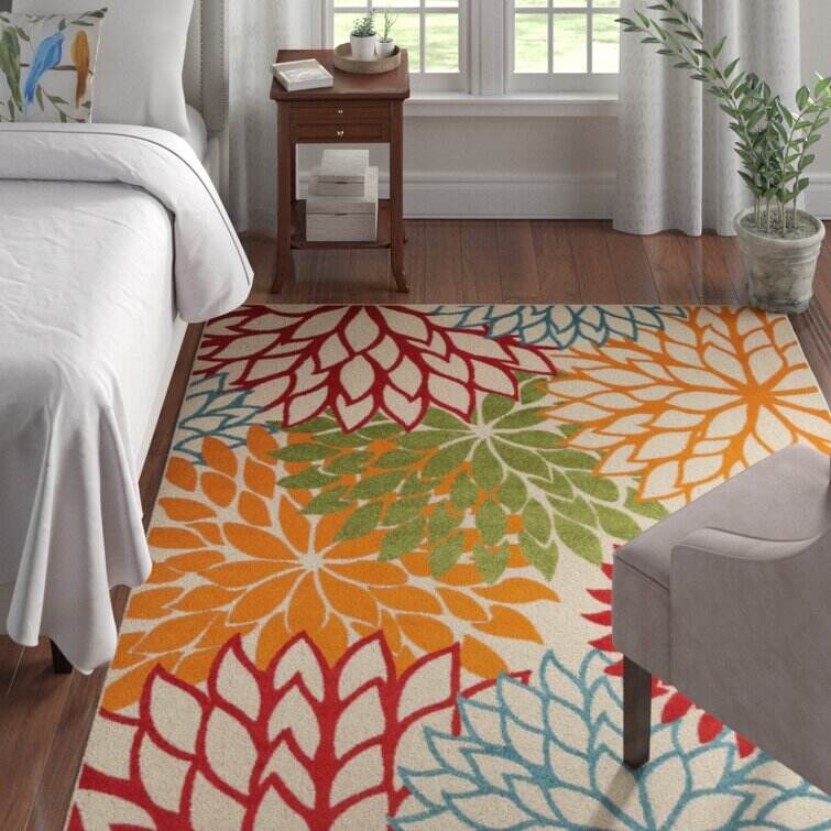 Miraloma Green/Red/Orange Indoor/Outdoor Rug