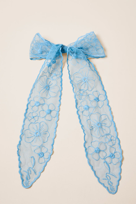 Mindy Floral Mesh Bow Hair Barrette