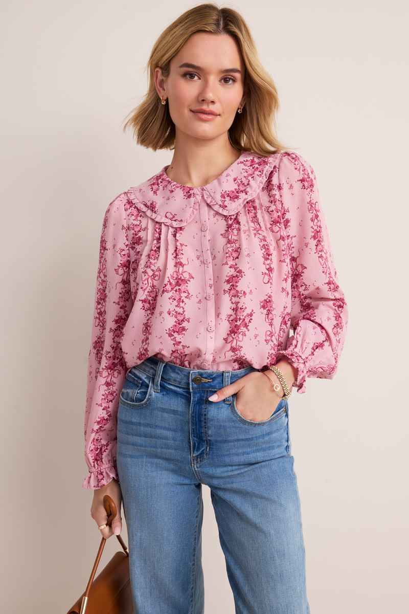 Vicki Floral Bib Collar Blouse