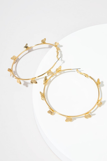 Julie Butterfly Station Golden Hoop Earrings
