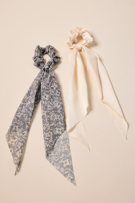 Lisa Satin Ponytail Scarf Set