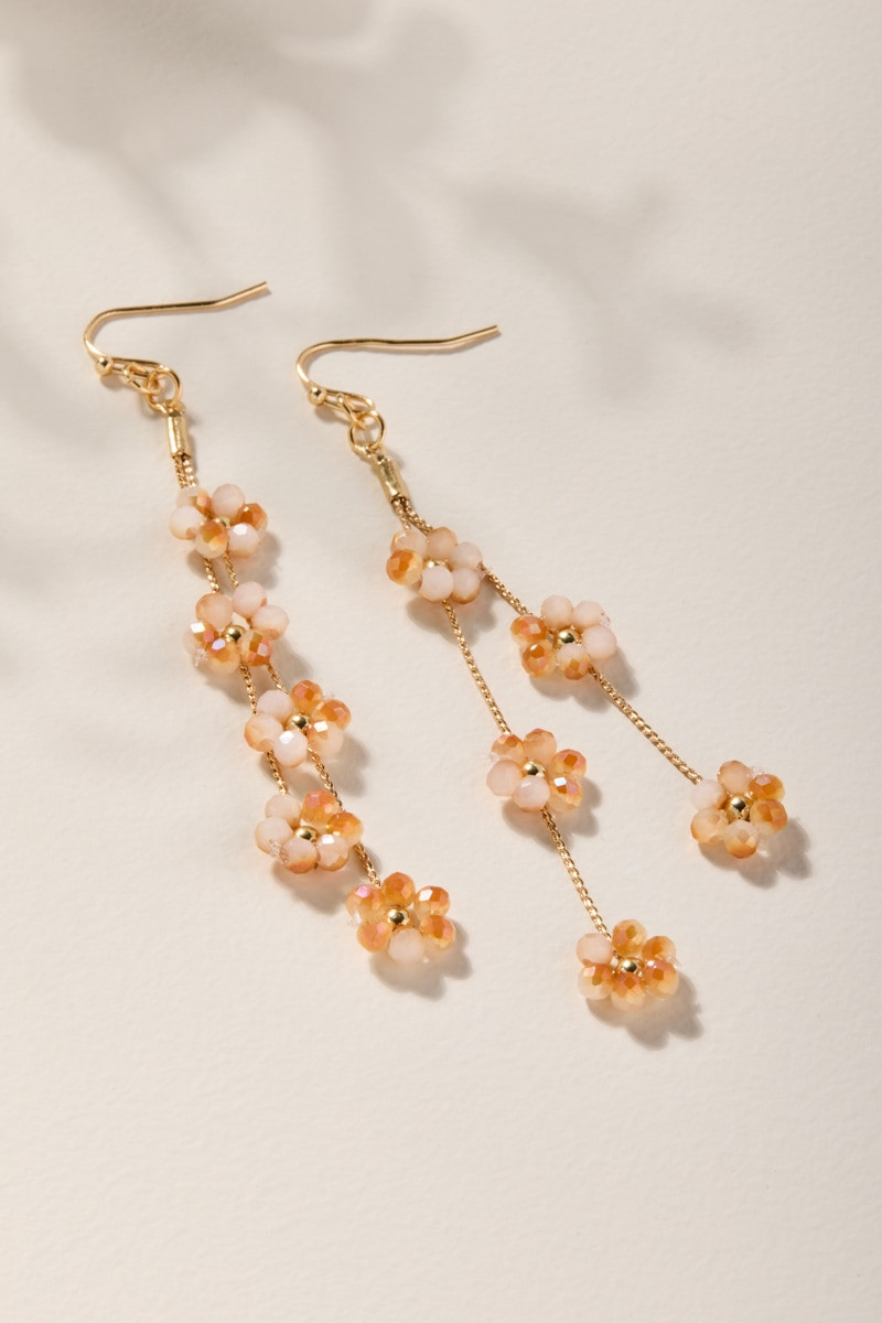 Cassy Flower Linear Drop Earrings