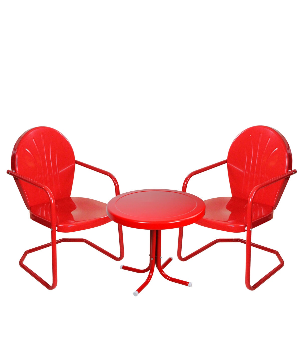 Northlight 3-Piece Retro Metal Tulip Chairs and Side Table Outdoor Set