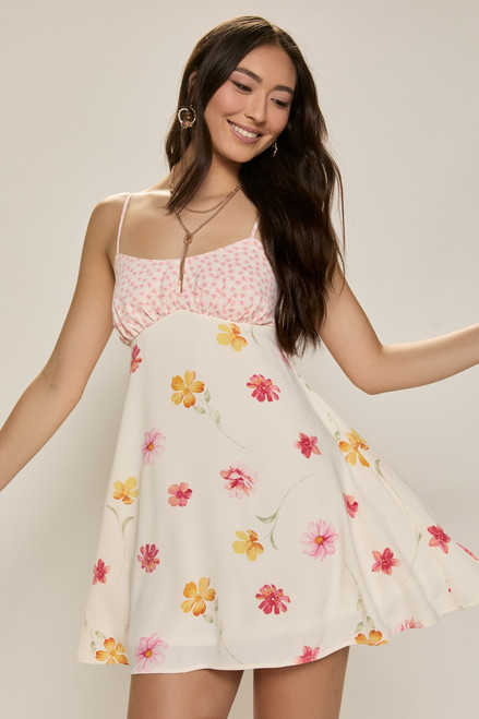 Audrey Bow Back Floral Mini Dress