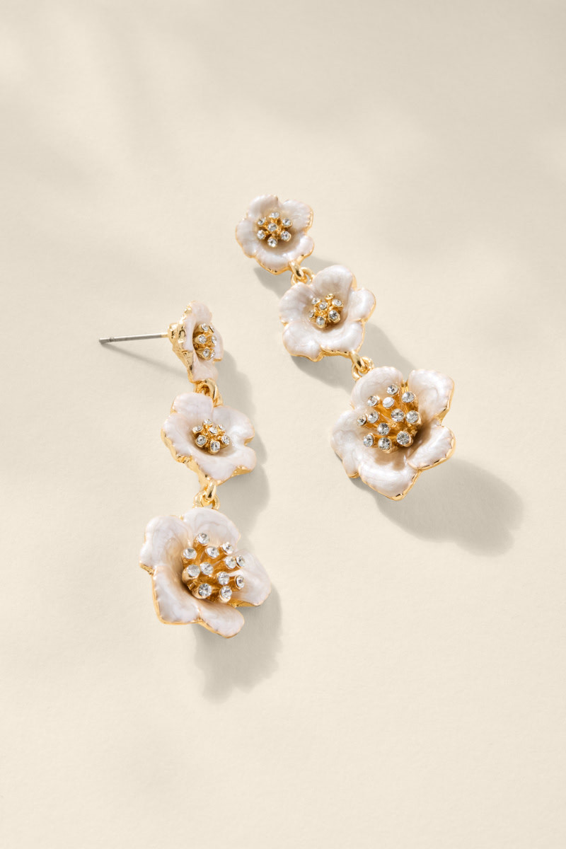 Nicky Enamel Flower Drop Earrings