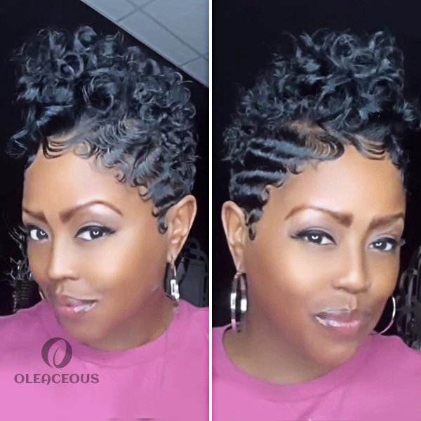 2026 New Fashion Natural Pixie Cut Hair Short Curly Wig