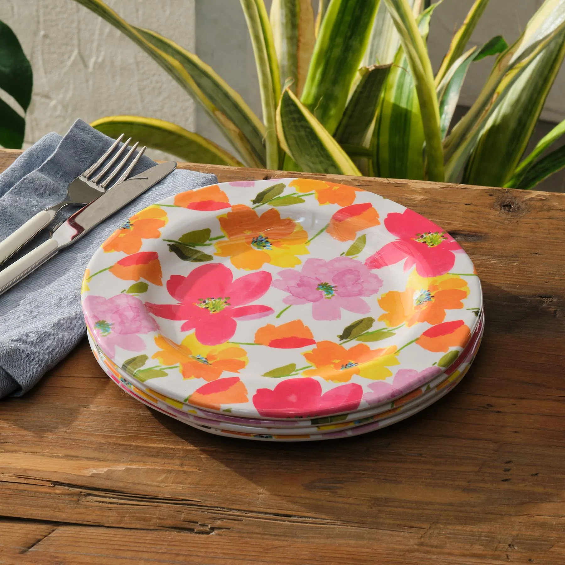 Fanciful Garden Salad Plate Set