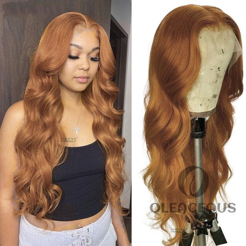 Hightlight Light Brown Long Hair Brazilian Body Wavy Wigs