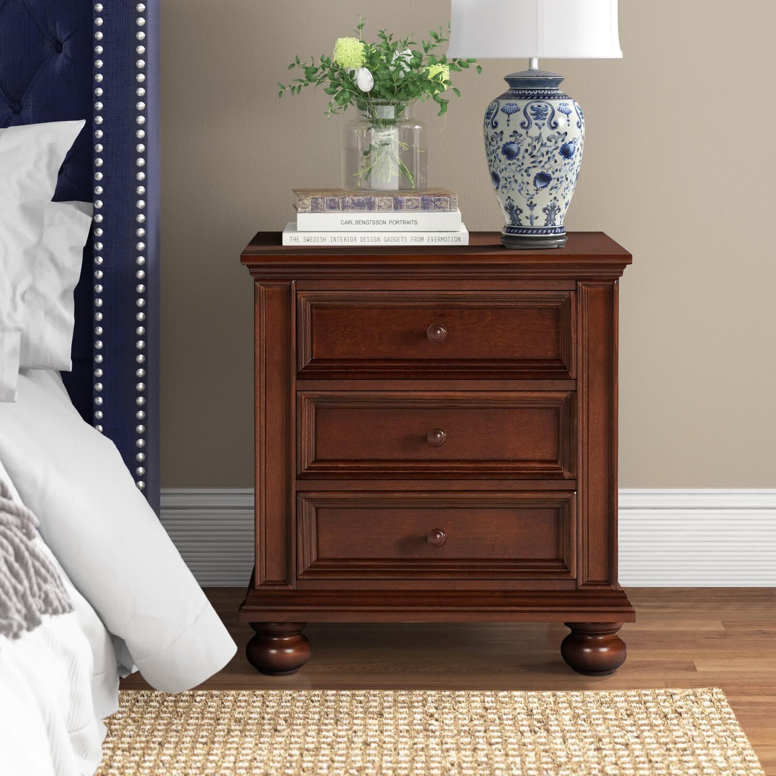 28'' Tall 3 - Drawer Nightstand Set of 2