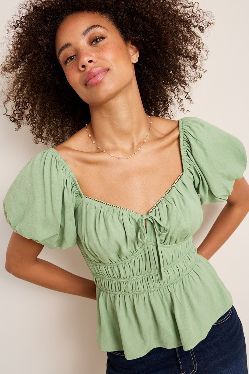 Lenny Short Sleeve Ruched Blouse