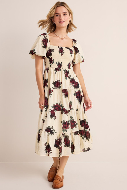 Diane Floral Smocked Midi Dress