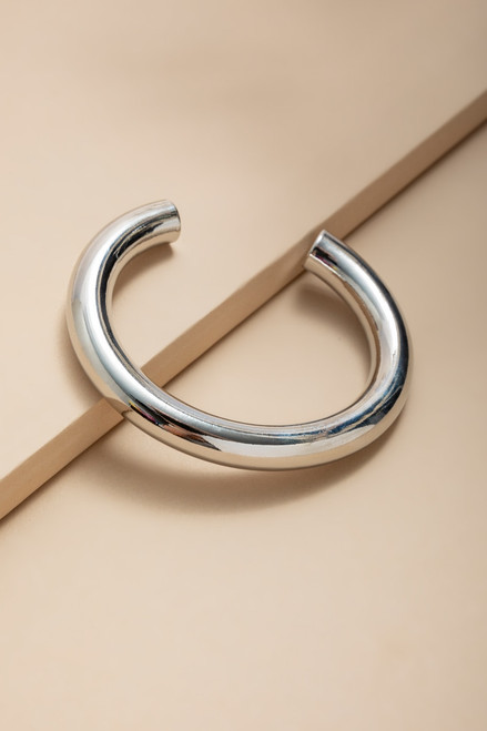 Mara Silver Sculpted Cuff Bracelet