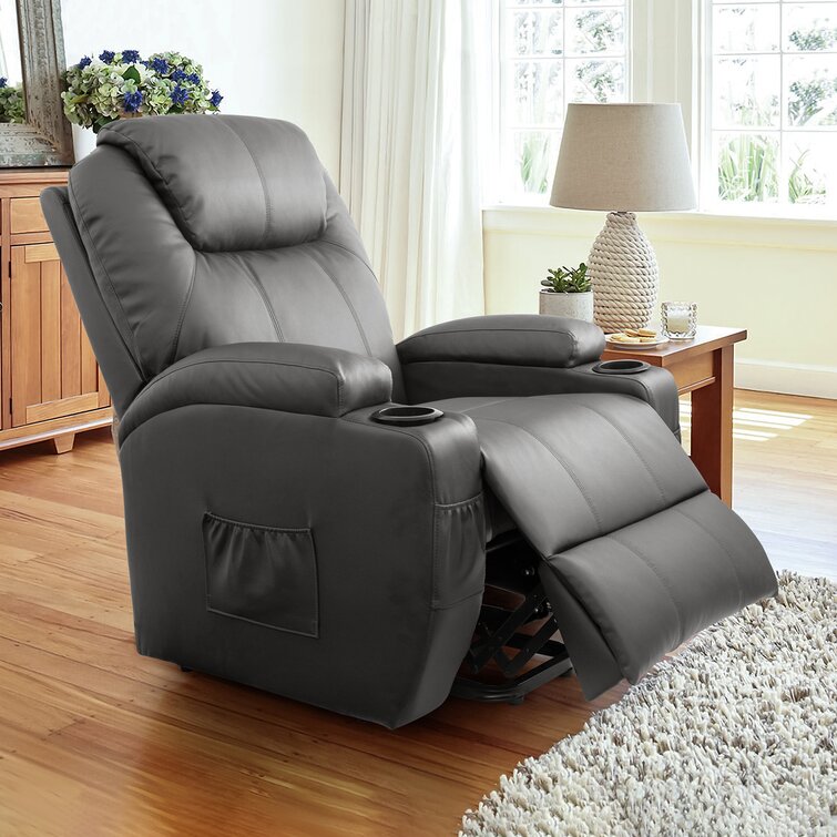 ?Faux Leather Power Lift Recliner Chair with Massage and Heating Functions?
