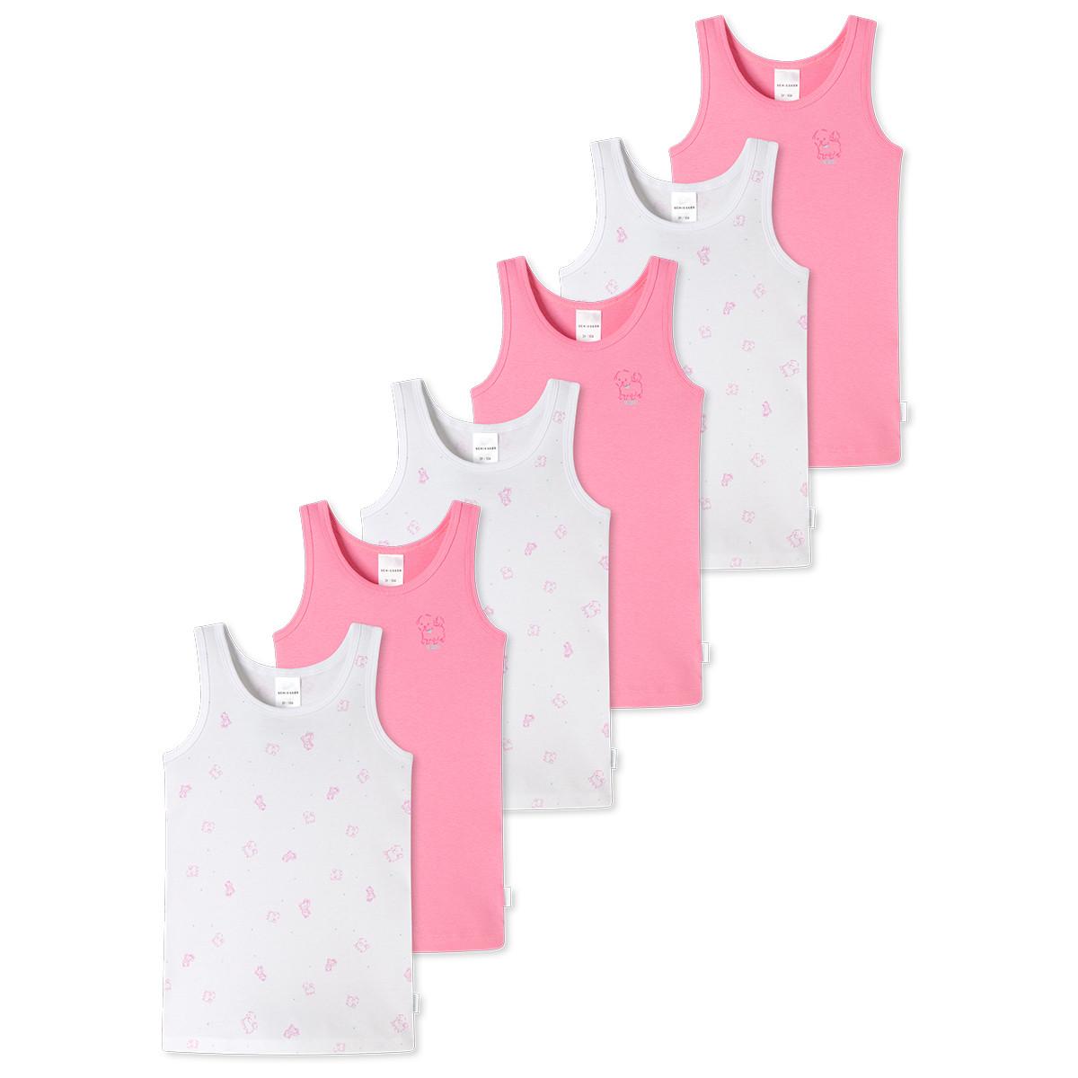 Schiesser 6er Pack Kids Girls Feinripp Organic Cotton - Unterhemd