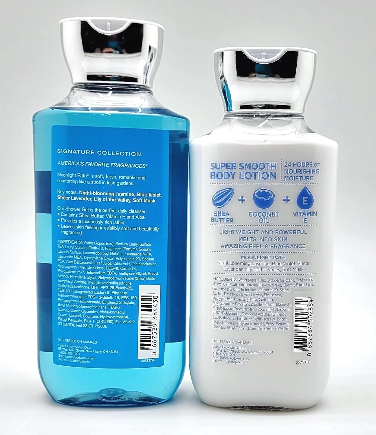 Bath & Body Works Signature Classics Pleasures Collection Body Lotion and Shower Gel Gift Set Men or Women (Moonlight Path)