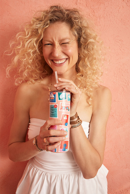 Stamp Print Skinny Tumbler