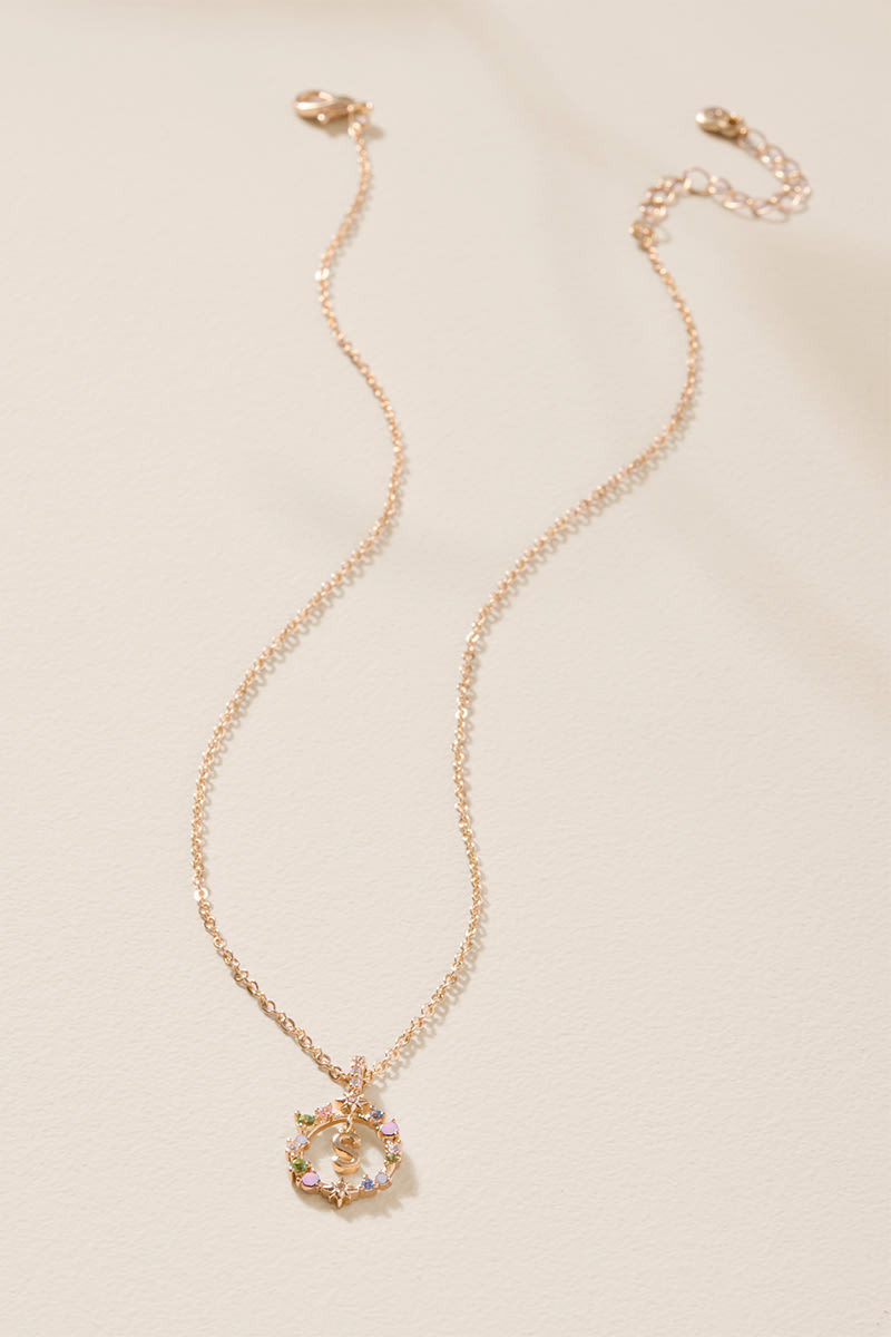 Framed Initial Carded Pendant Necklace