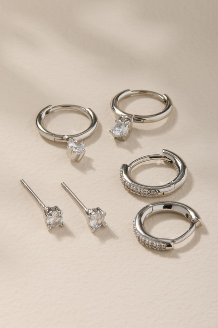 Alexa Silver CZ Earring Set