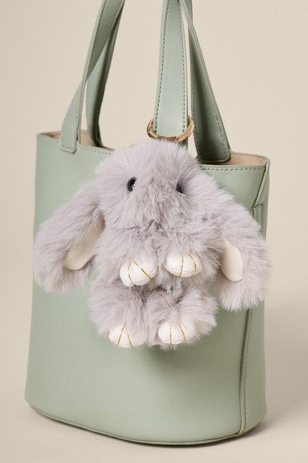 Fuzzy Bunny Bag Charm