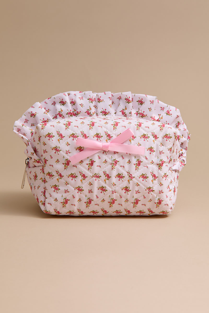 Floral Frill Top Cosmetic Bag